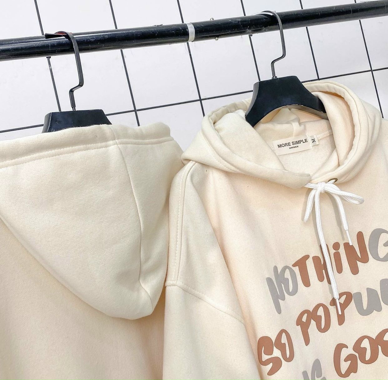 Hoodie POPU Nothing Nam nữ unisex form rộng chất nỉ bông dày dặn - hoodie chui đầu có mũ Oversize
