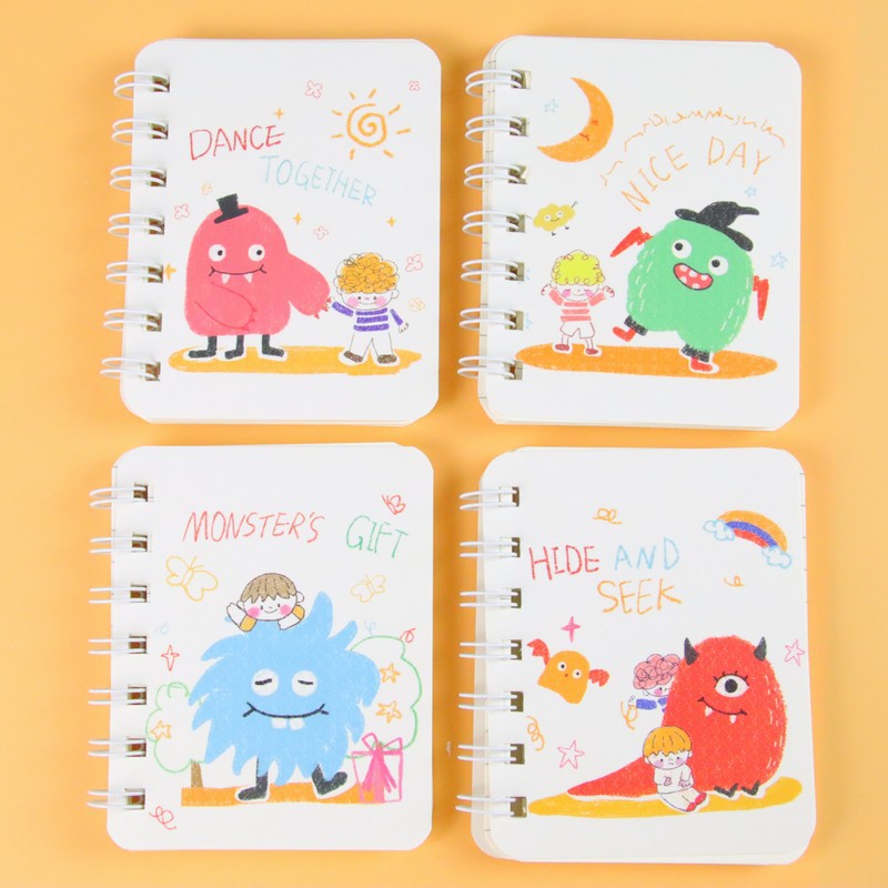 Set 4 Sổ tay lò xo ghi chú dạng có kẻ ngang kích thước A7 80 tờ
