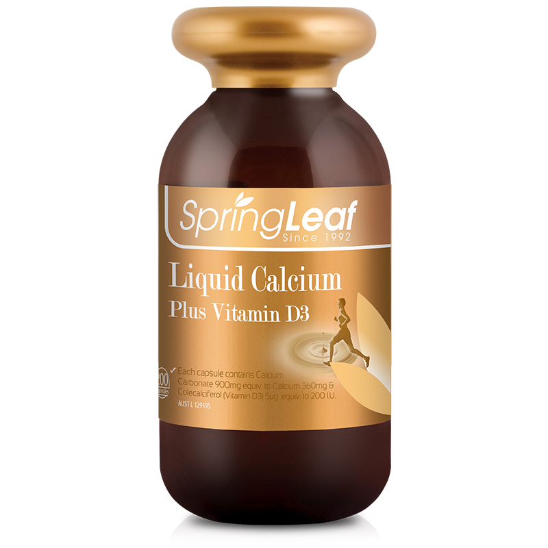 Bổ sung canxi nước giúp xương răng chắc khỏe, phòng loãng xương Viên uống SpringLeaf Liquid Calcium Plus Vitamin D3 200 viên