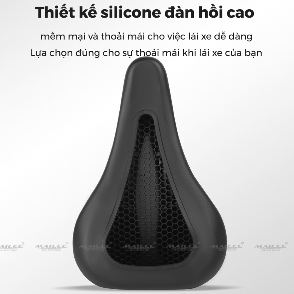 Bọc Đệm Xe Đạp Chống Đau Mông Cao Su GEL AIR lưới tổ ong mặt dưới cho đệm yên 28x17 cm, Mềm Chống Nước Địa Hình Phụ Kiện - Mai Lee