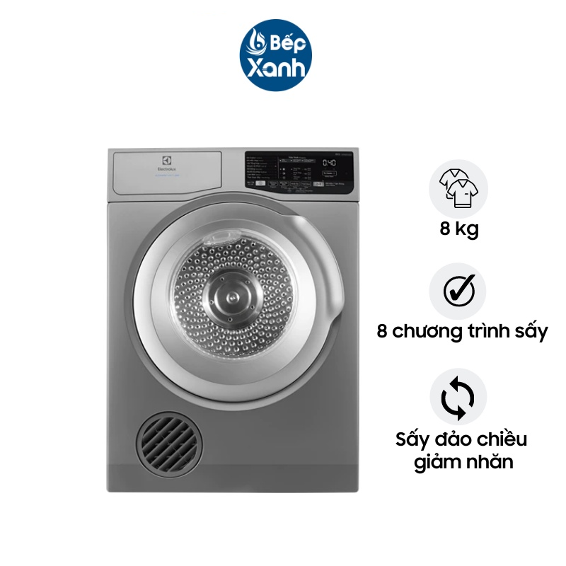 Máy Sấy Thông Hơi Electrolux 8 Kg EDV805JQSA - Công Suất 1650W - 8 Chương Trình Sấy - Hàng Chính Hãng - Chỉ Giao HCM