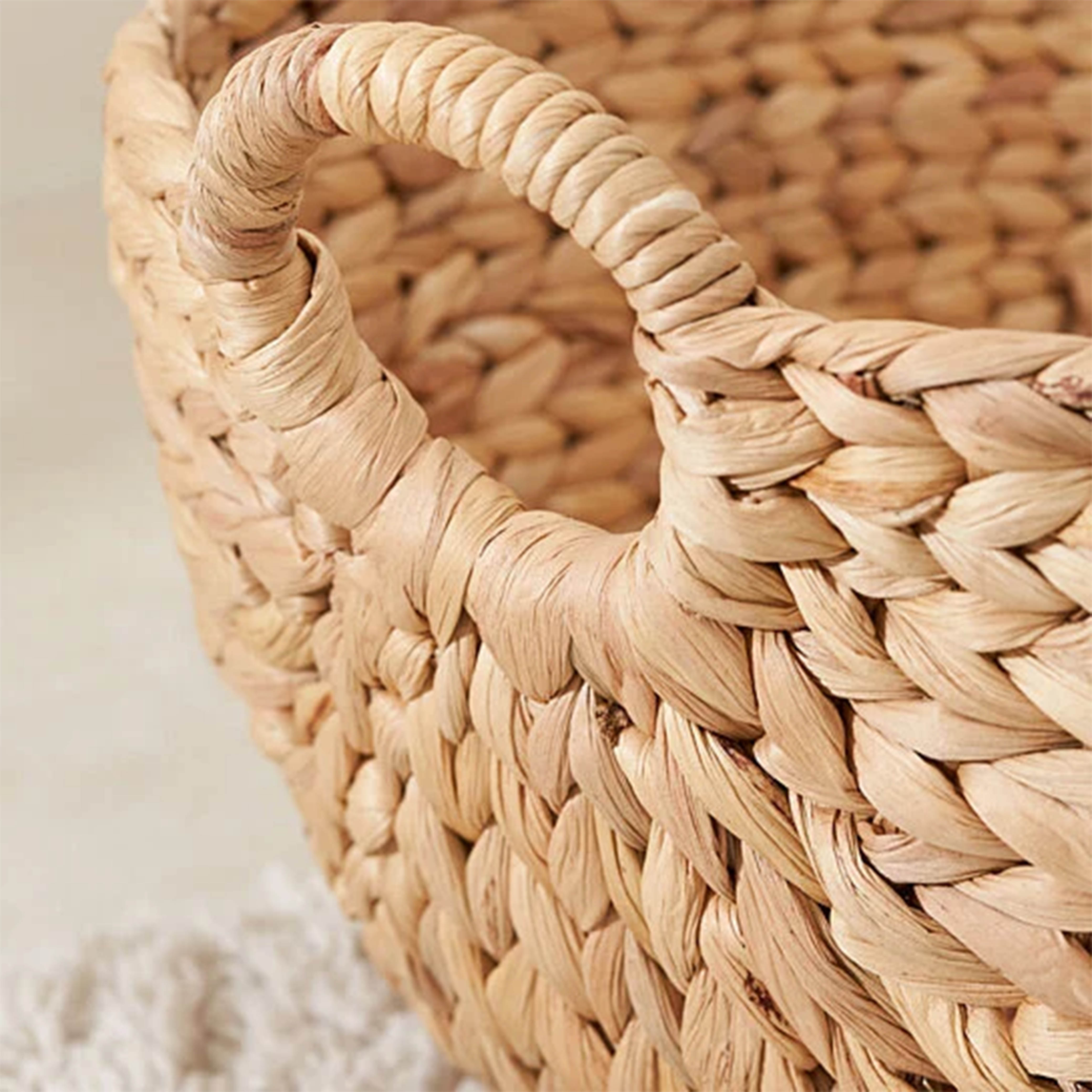 Giỏ lục bình đựng sách báo quần áo URSPACE sắp xếp không gian trang trí decor/ ROUND HYACINTH STORAGE BASKET