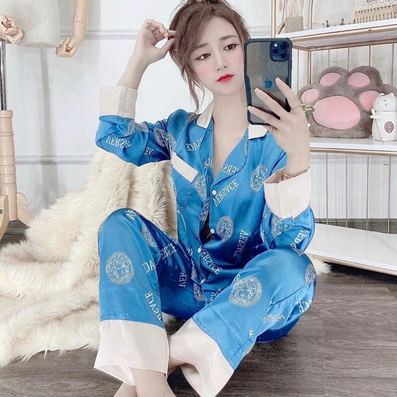 Bộ pijama,Bộ đồ mặc nhà dài tay quần dài lụa satin mềm mịn, thoáng mát đa dạng mẫu mã màu sắc
