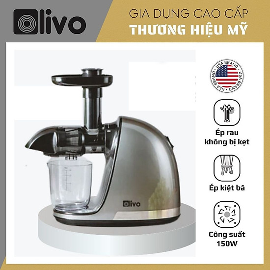 Máy Ép Chậm Trục Ngang Olivo SJ22 [Hàng Chính Hãng] Ép Rau Không Lo Kẹt Máy - Ép Kiệt Bã - Dễ Vệ Sinh