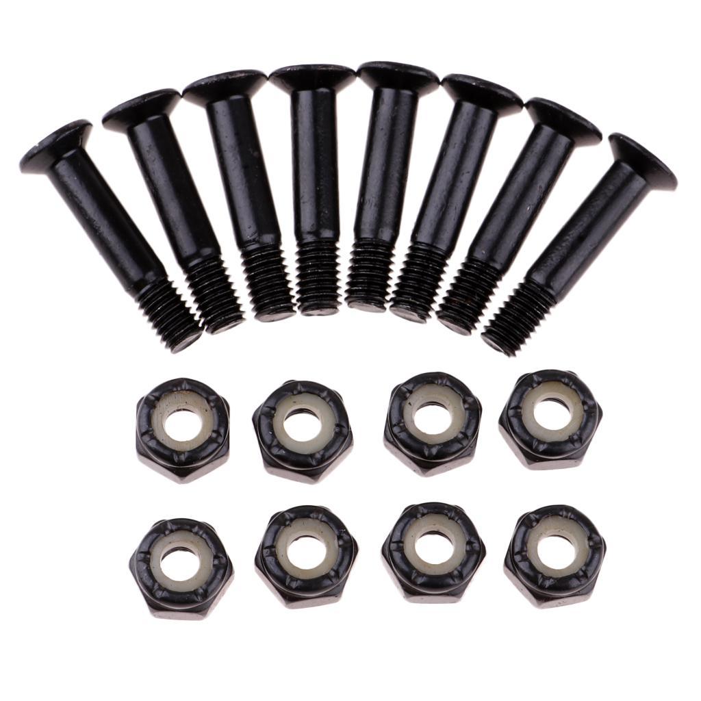 8pcs Skateboard Mounting Screws With 2pcs Riser Pad Longboard Hardware