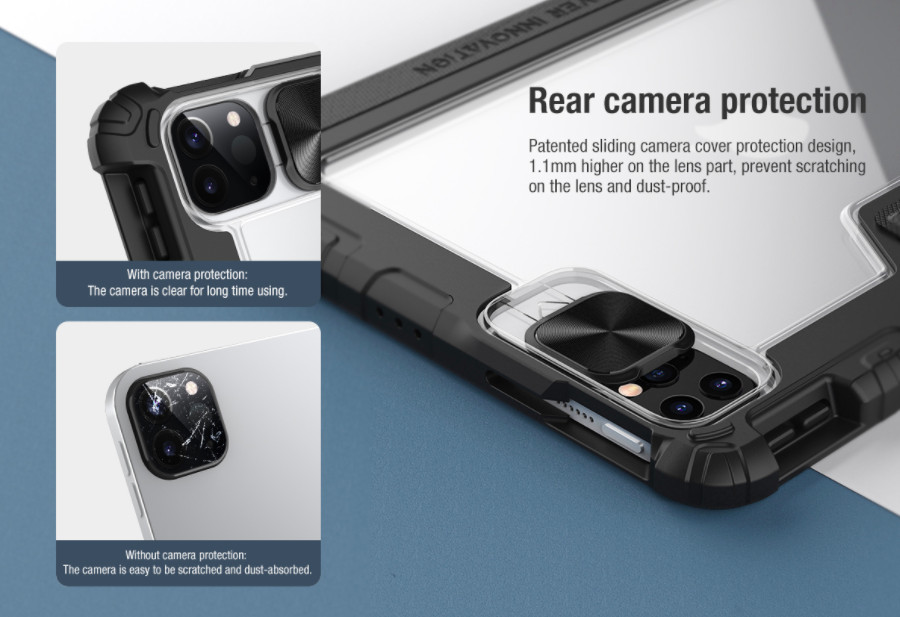 Bao da cao cấp cho iPad Pro 11 (2021) hàng chính hãng Nillkin Bumper Leather có nắp bảo vệ camera