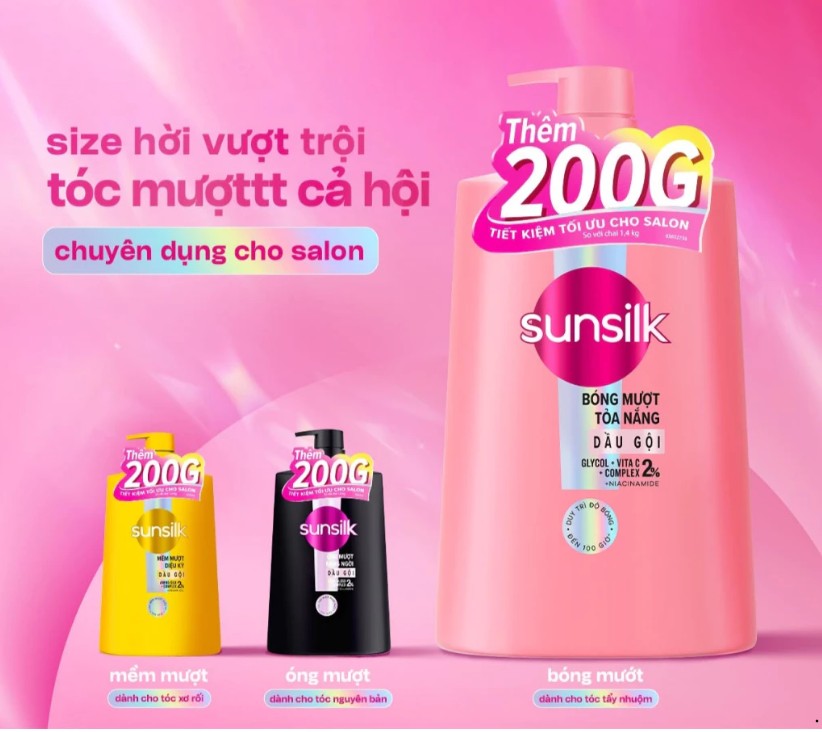 SUNSILK Dầu Gội Bóng Mượt Tỏa Nắng 1.6KG