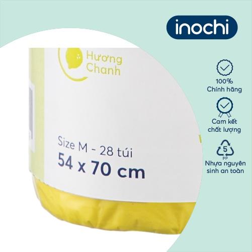 Túi rác tiện dụng inochi -  Soji 25L x 28 túi (Size M) Hương Chanh có quai cầm