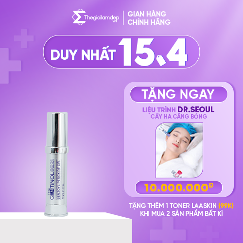 Gel chấm mụn The Gentinol 0221  hỗ trợ ngăn mụn, làm chậm tiến độ phát triễn của mụn và vi khuẩn Benzoyl Peroxide Gel 10g