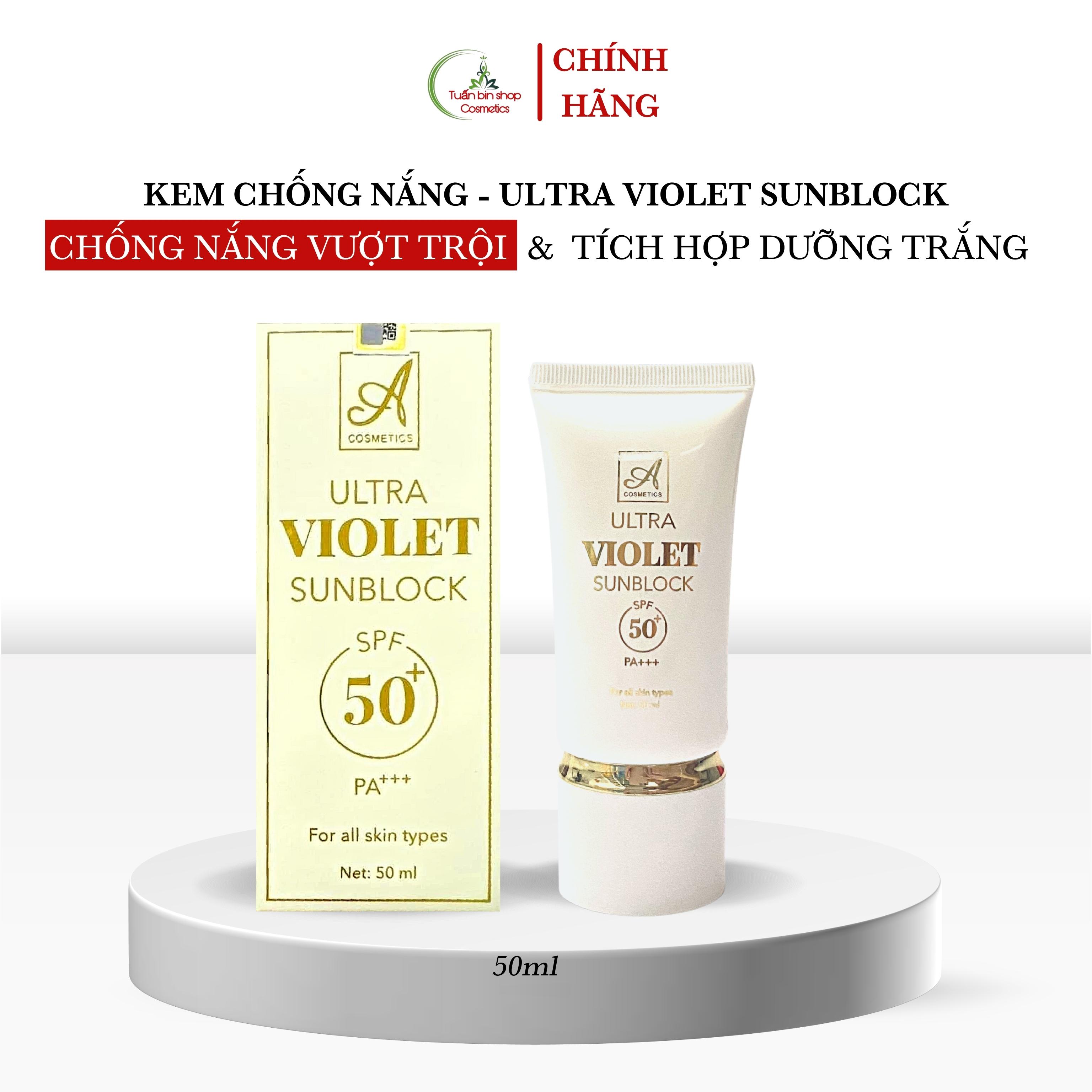 Kem chống nắng nâng tone kiềm dầu Acosmetics, ultra violet sunblock, dưỡng trắng da mặt 50ml