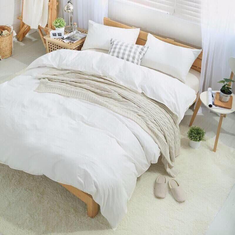 Bộ chăn ga Hàn Quốc Basic trắng