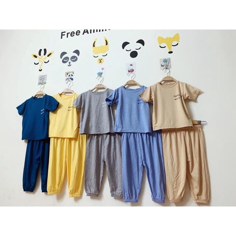 Bộ thun dài co giãn mềm mịn cho bé có clip ở cuối