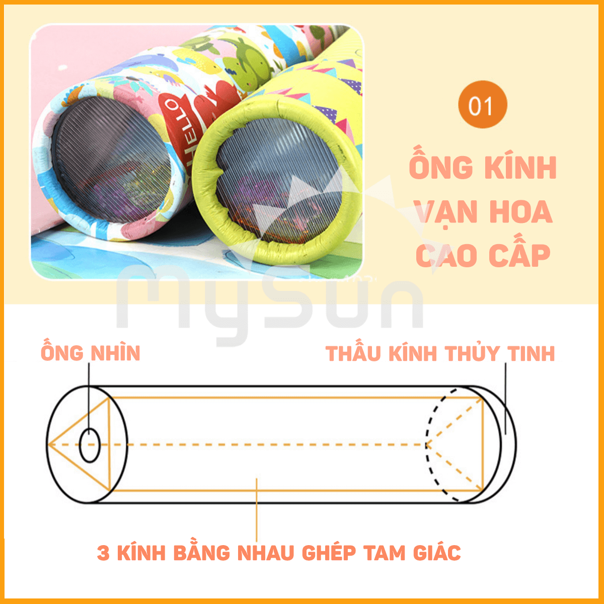 Ống nhòm kính vạn hoa đồ chơi trẻ em phát triển trí tuệ thông minh cho bé – MySun