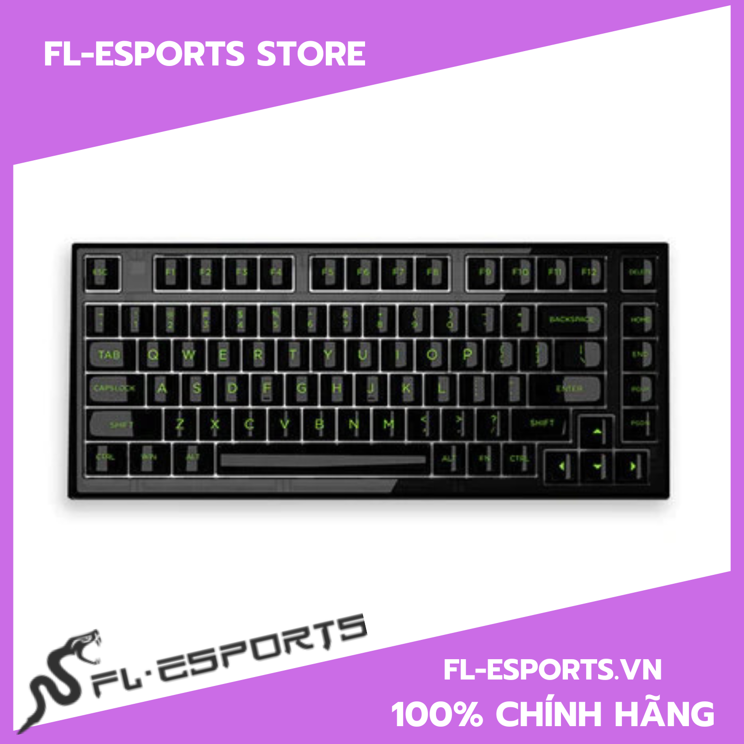 Bàn phím cơ FL-Esports Q75 SAM Black 3 Mode - Hàng chính hãng