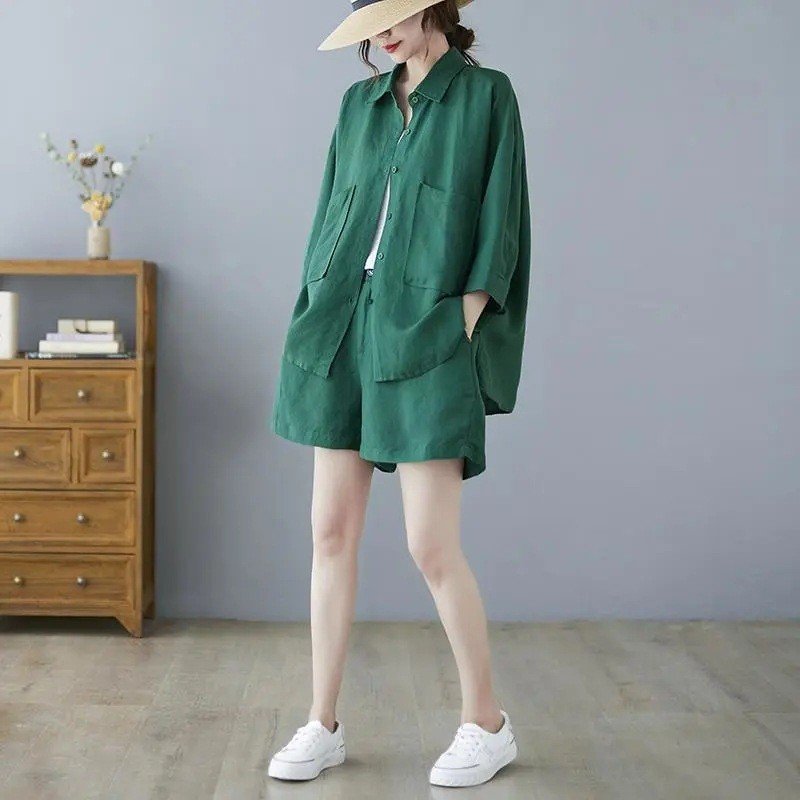 Set sơ mi nữ 2 màu chất liệu linen thoáng mát, thiết kế kiểu dáng trẻ trung năng động, mẫu mới nhà Đũi Việt