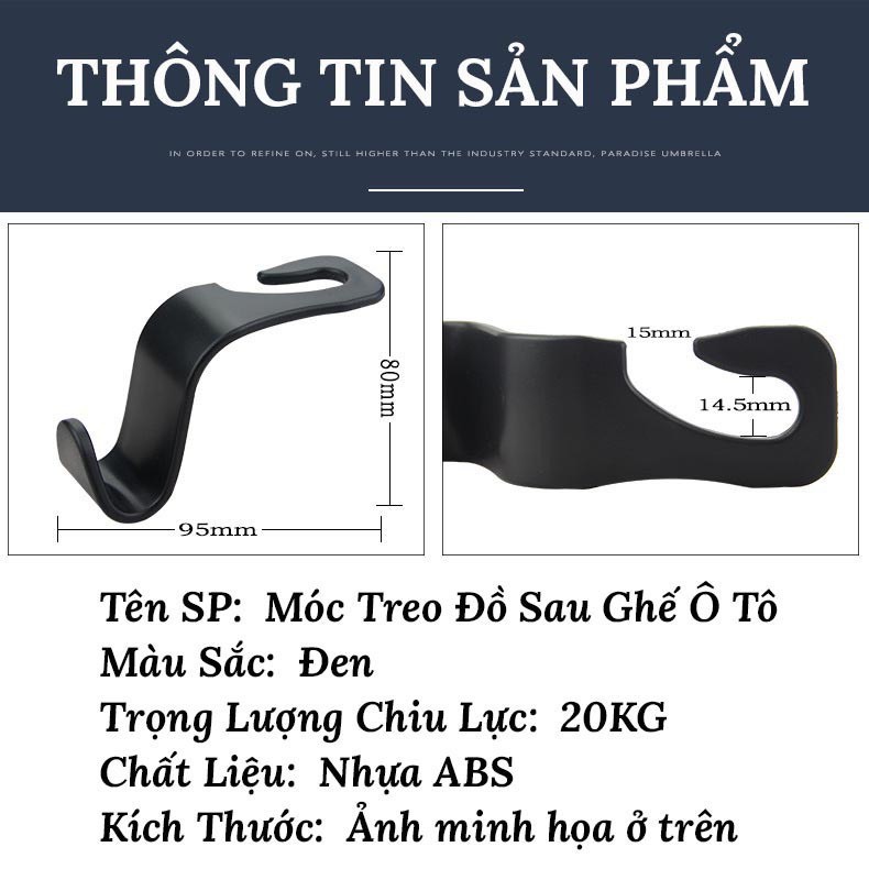 Móc chữ S treo đồ sau ghế ô tô