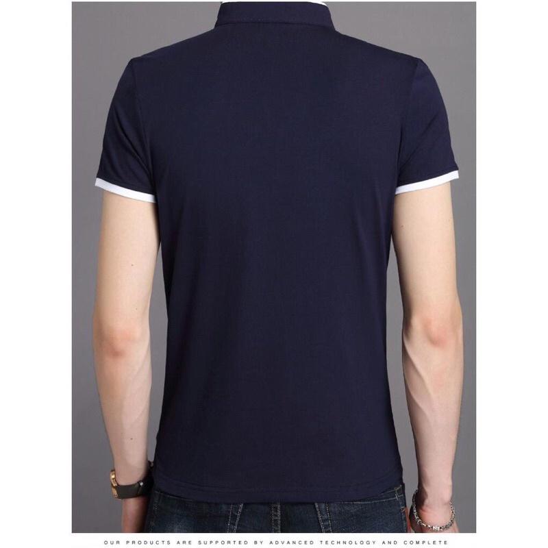 Áo thun nam trơn ngắn tay cổ trụ cao cấp