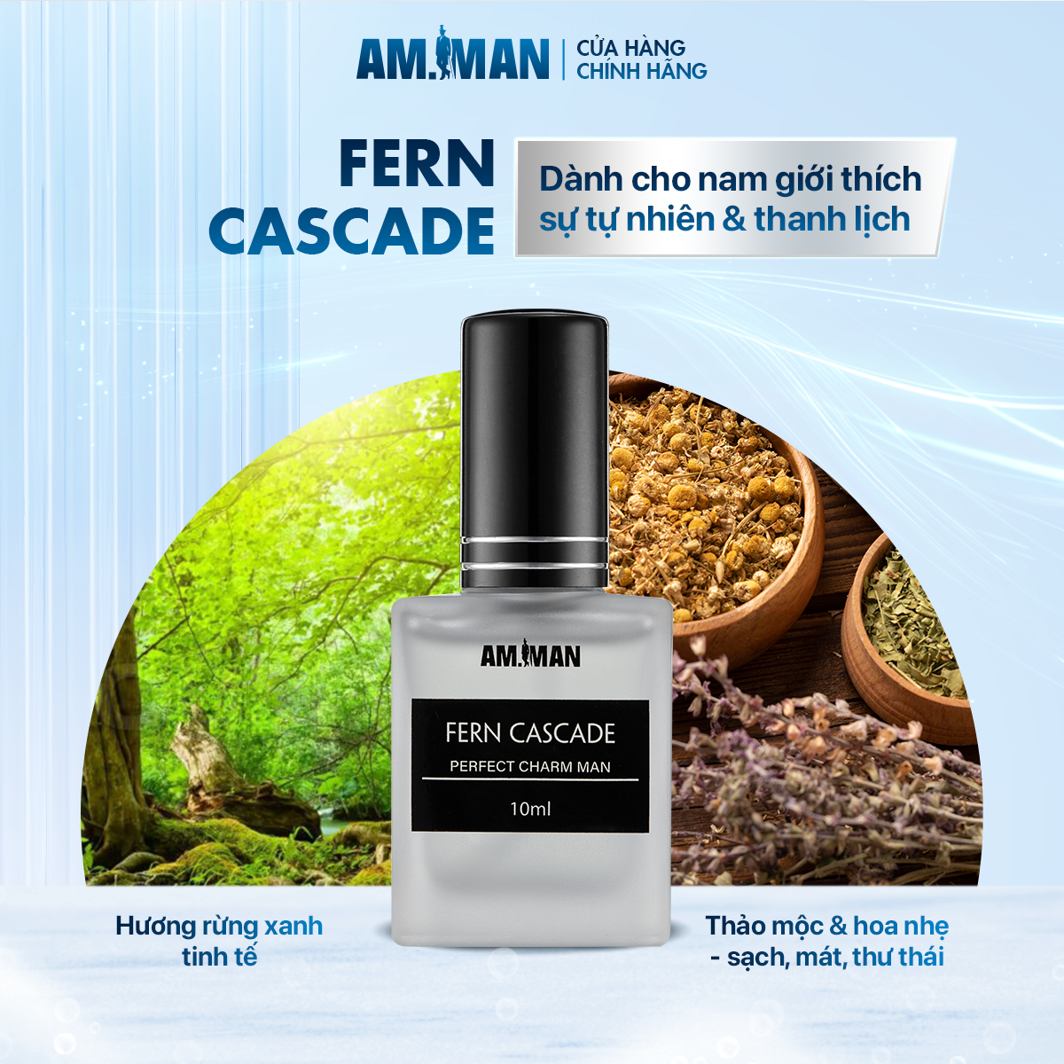 Nước hoa nam AM-MAN lịch lãm, sang trọng, hương thơm cuốn hút phái nữ, công sở, hẹn hò dung tích 10ml/chai