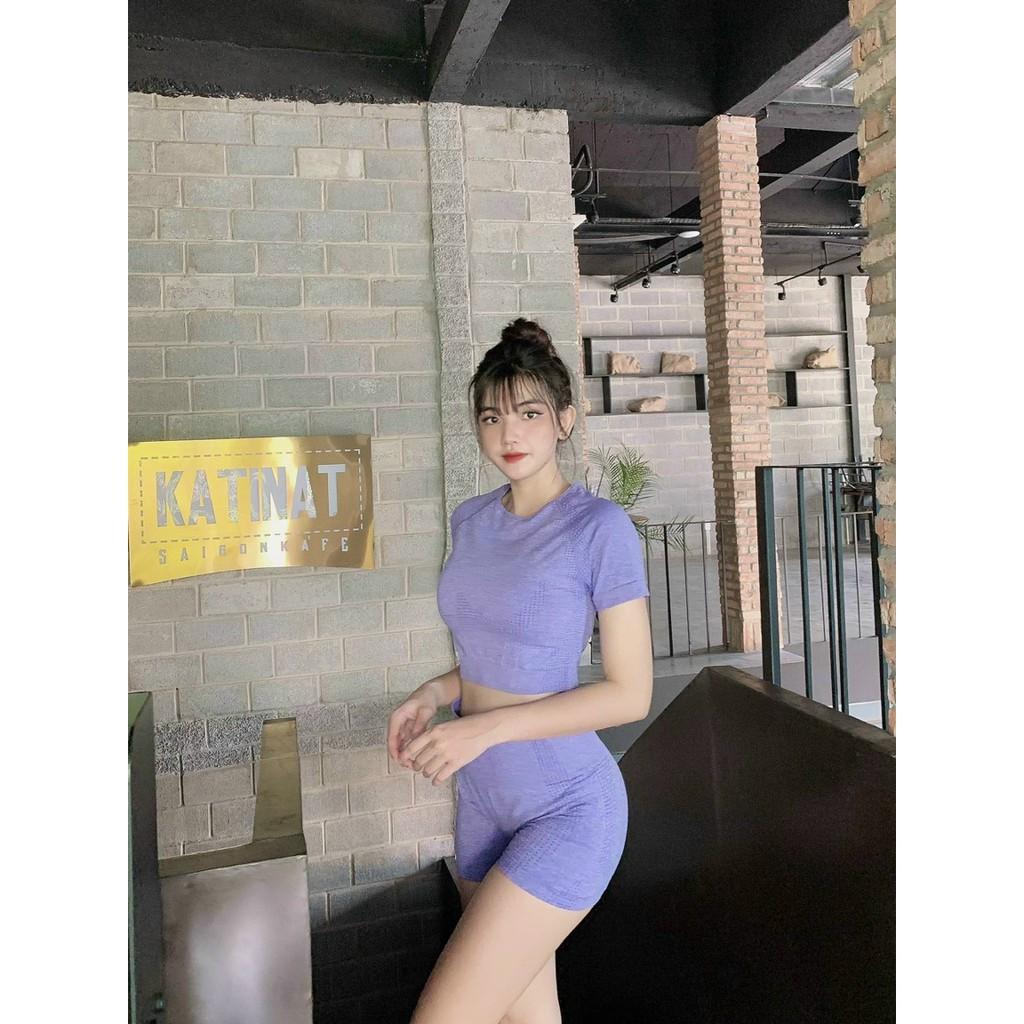 Set Đồ Tập Gym - Áo Croptop - Quần Đùi