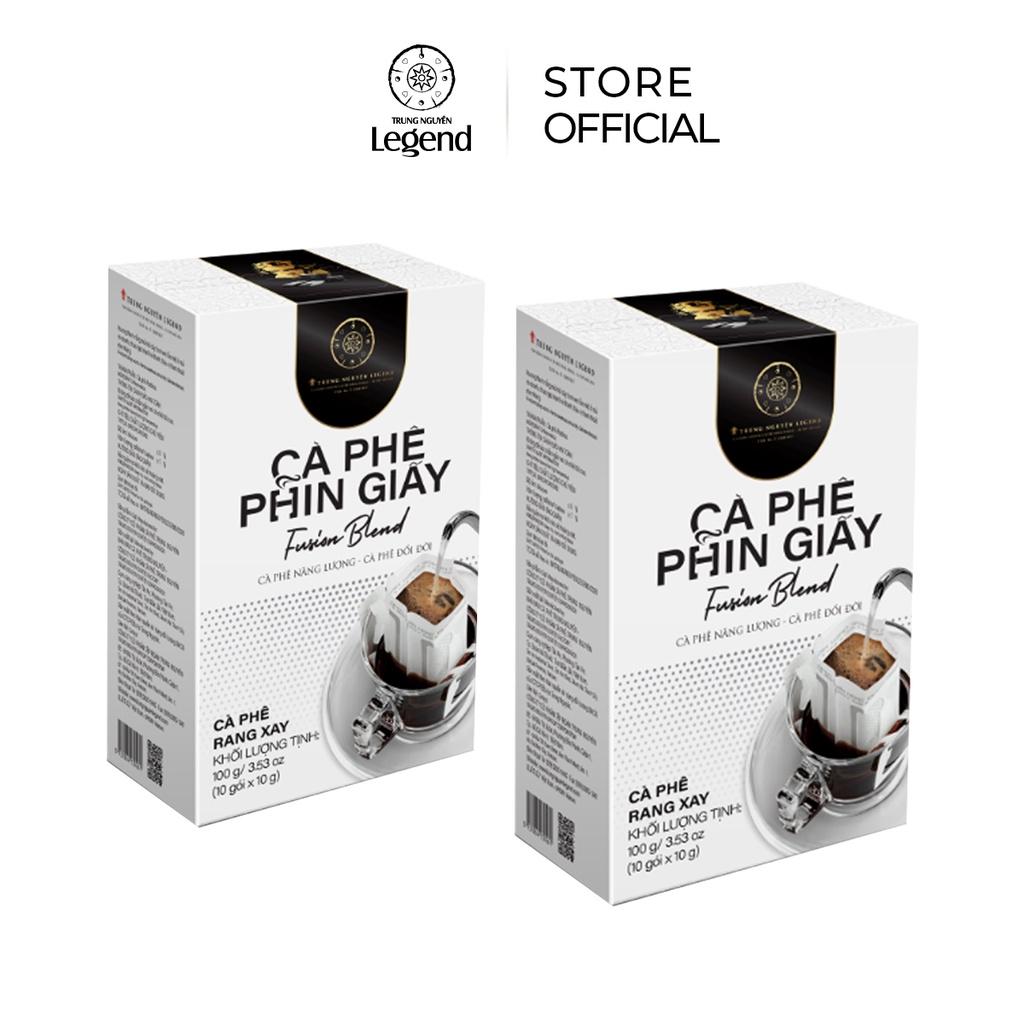 Combo 2 Hộp Cà Phê Phin Giấy Fusion Blend - Hộp 10 gói - Trung Nguyên Legend (Thơm nồng, chua ngọt mạnh, mùi vỏ chanh)