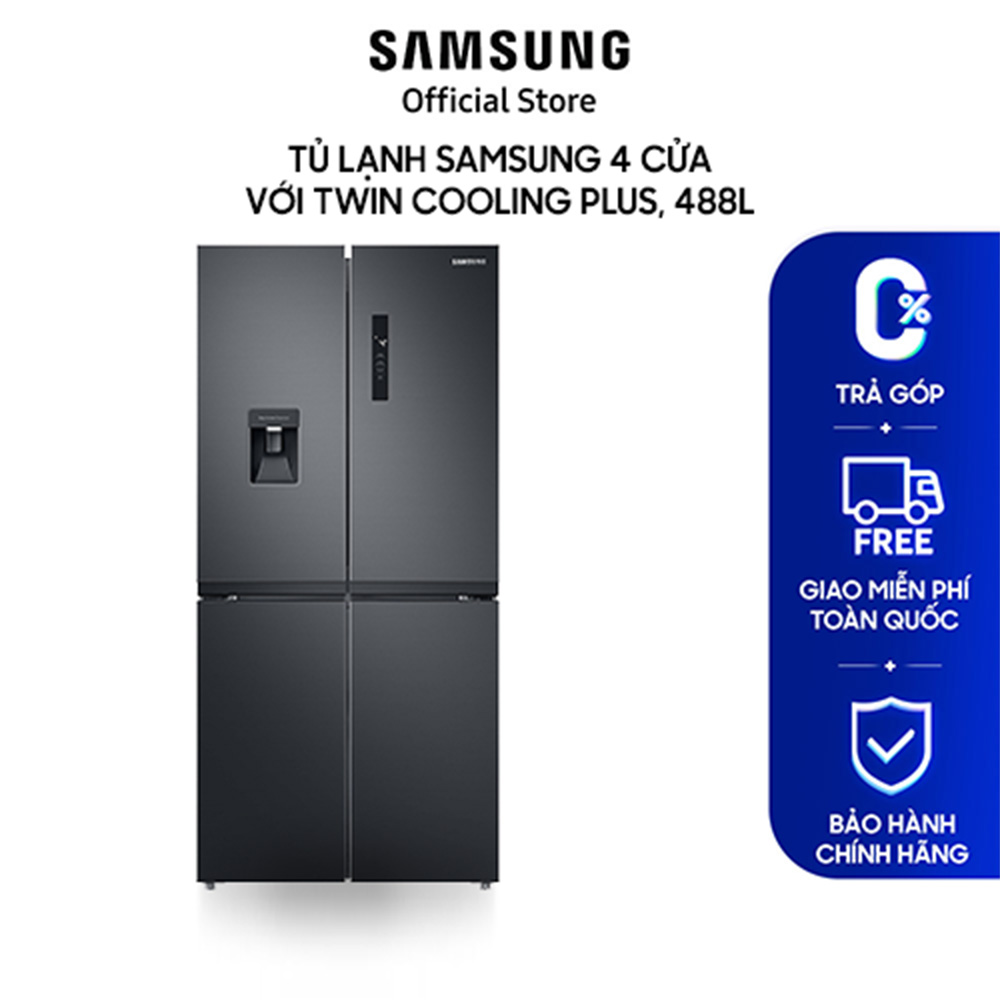 SAMSUNG Tủ Lạnh 4 Cửa với Twin Cooling Plus, 488L - Hàng chính hãng