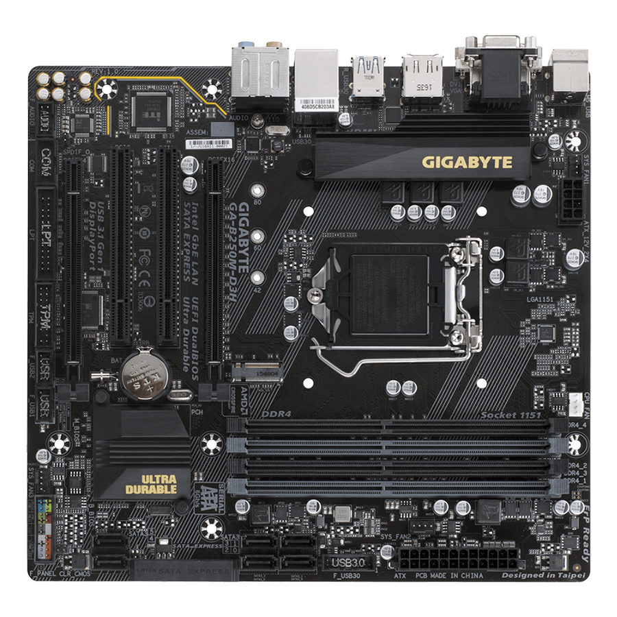 Bo Mạch Chủ Mainboard GIGABYTE B250M-D3H (SK1151) - Hàng Chính Hãng