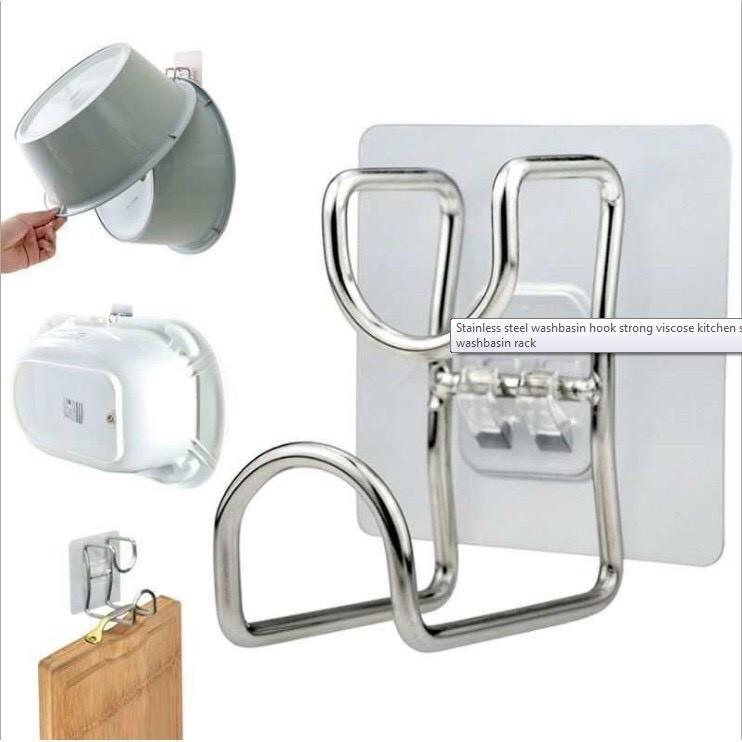 Móc dán tường, treo thớt , thau, rổ đa năng dán tường chất liệu inox siêu chắc không gỉ sét