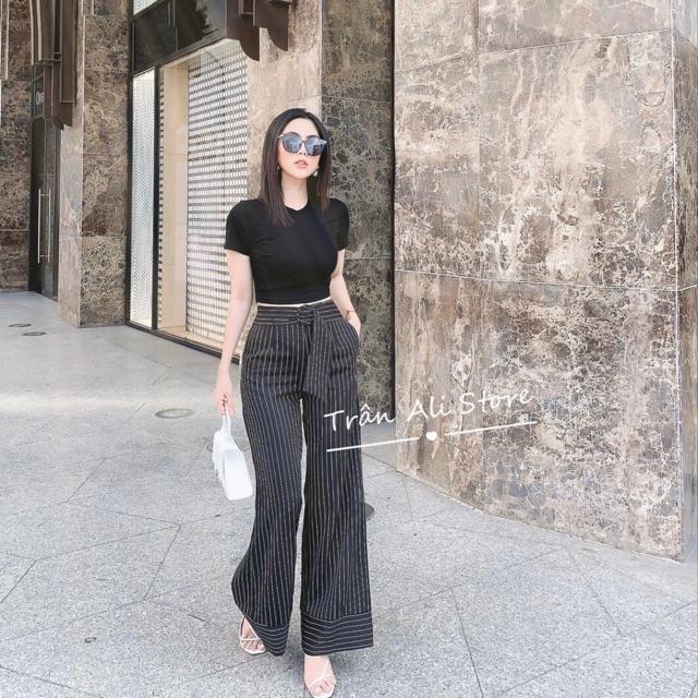 Sét áo croptop quần kẻ