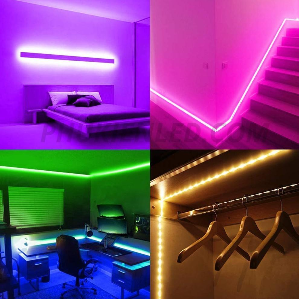 COMBO 2 Cuộn Dây Đèn Led RGB Đổi Màu - Đèn Led Dây 5050 RGB Có Keo Dán 2 Mặt Có Remote 44 Phím Và Nguồn 12v 5a Cực Chất