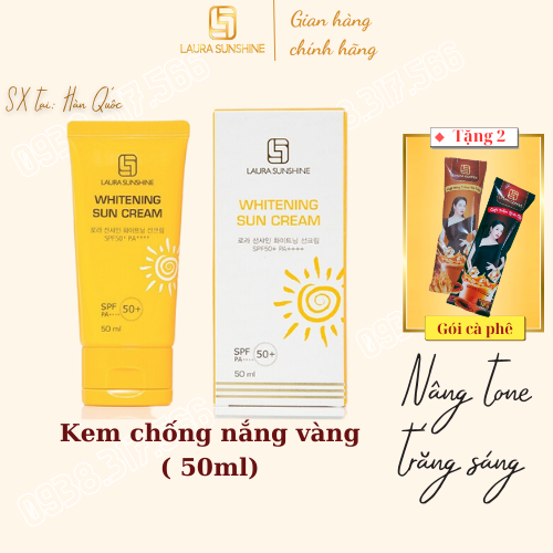 Kem chống nắng trắng da Nhật Kim Anh - Laura Sunshine Whitening Sun Cream SPF50+ PA+++ 50ml