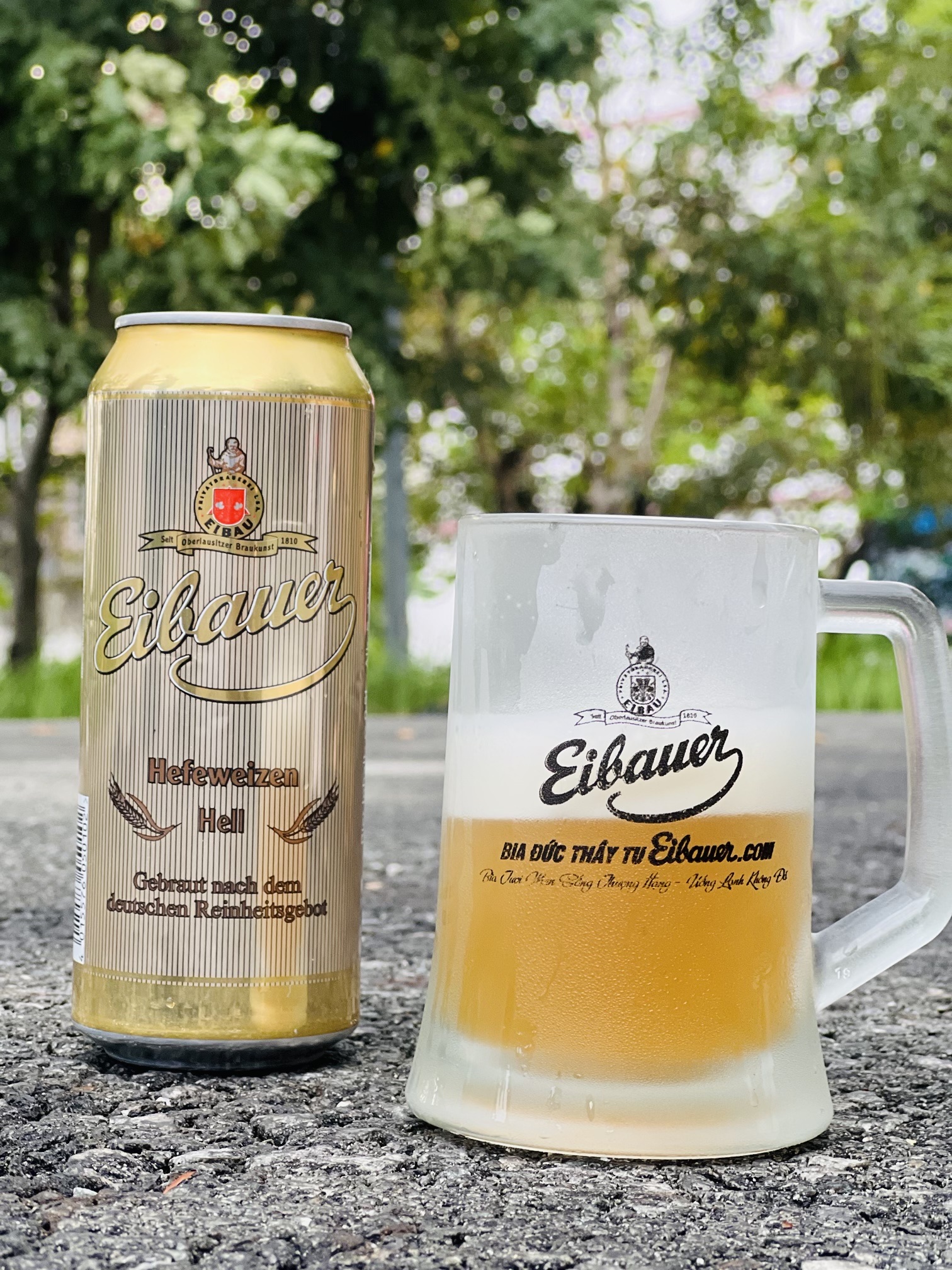 [BIA ĐỨC NHẬP KHẨU] Thùng 24 Lon Bia Thầy Tu EIBAUER HEFEWEIZEN HELL 5.2% 500ml - Bia Tươi Men Sống Thượng Hạng - Bia Đức Nhập Khẩu Chính Hãng