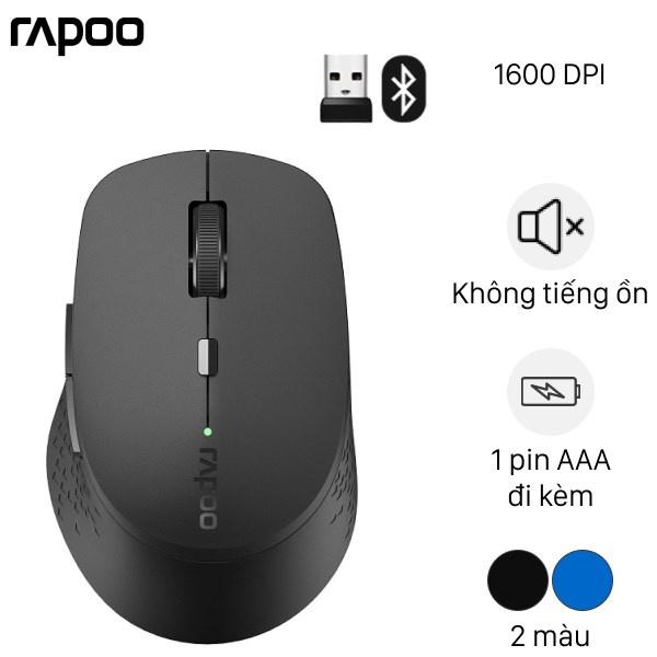 Chuột không dây Rapoo M300 Silent - Đa kết nối USB Receiver 2.4GHz và Bluetooth 3.0, 4.0 - Hàng chính hãng