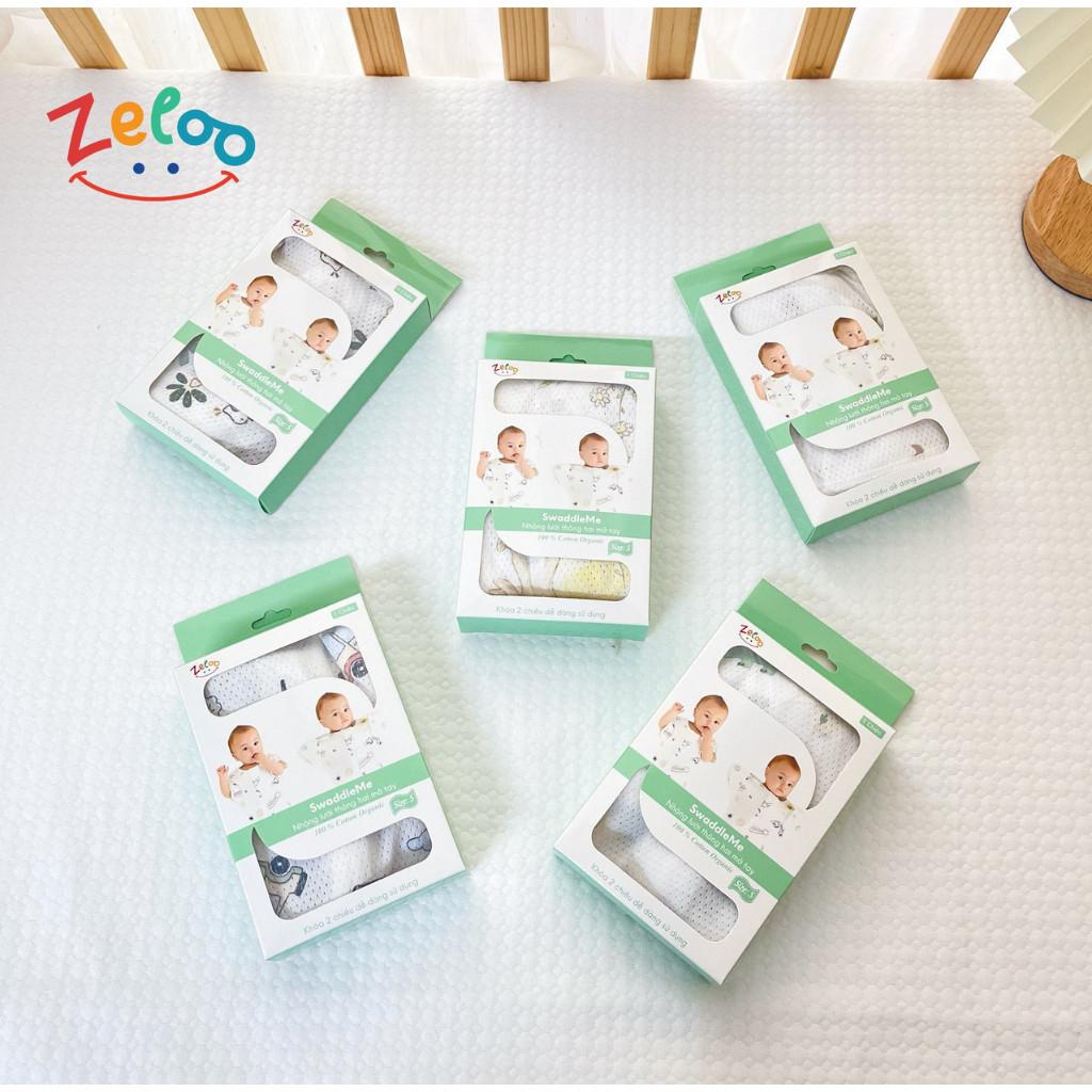Nhộng chũn cotton thông hơi mở tay cho bé sơ sinh ZELOO quấn chũn cho bé ngủ ngon mềm mại chống giật mình - Ô tô