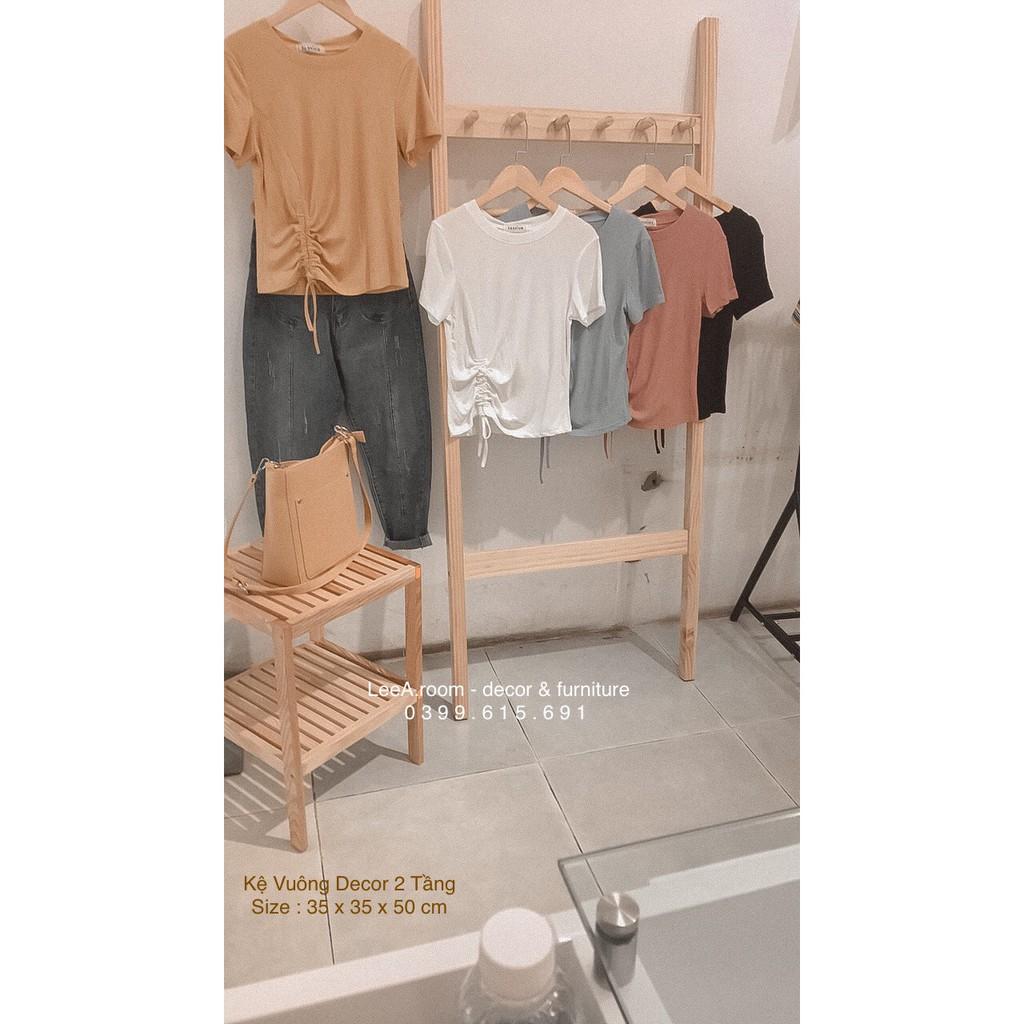 Kệ Vuông Decor 2 Tầng Kiểu Hàn Quốc - Màu Gỗ Tự Nhiên