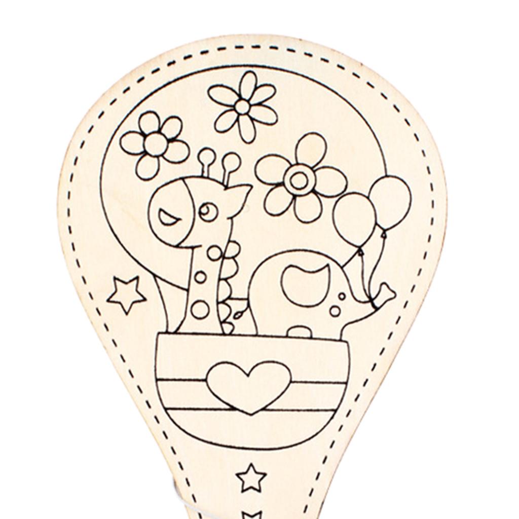 DIY Racket Wooden Toy,Children Manual Painting Pat Ball,Kids Educational Handmade Game,Arts Crafts Painting Graffiti Toys