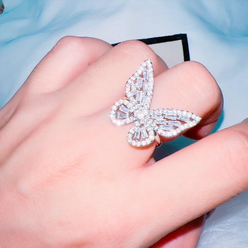 Nhẫn Đính Đá CZ Tự Nhiên Hình Bướm Trẻ Trung - Trường Thịnh Ngọc Trai