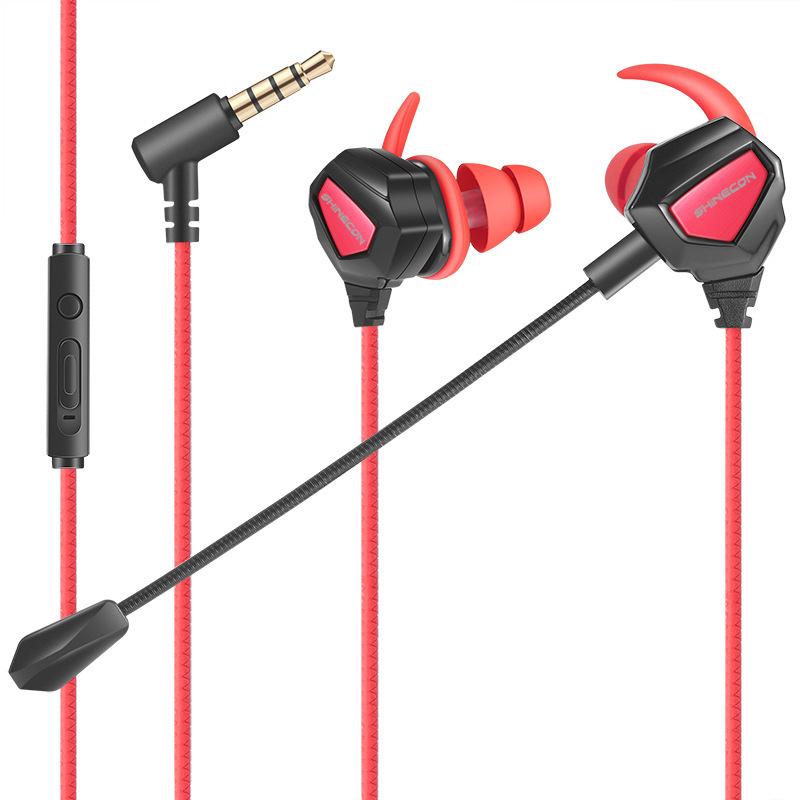 Tai nghe in-ear trò chơi thể thao điện tử gà ăn theo phong cách mới nhất với mỏ neo lúa mì tai nghe trò chơi di động trực tiếp RK-C106