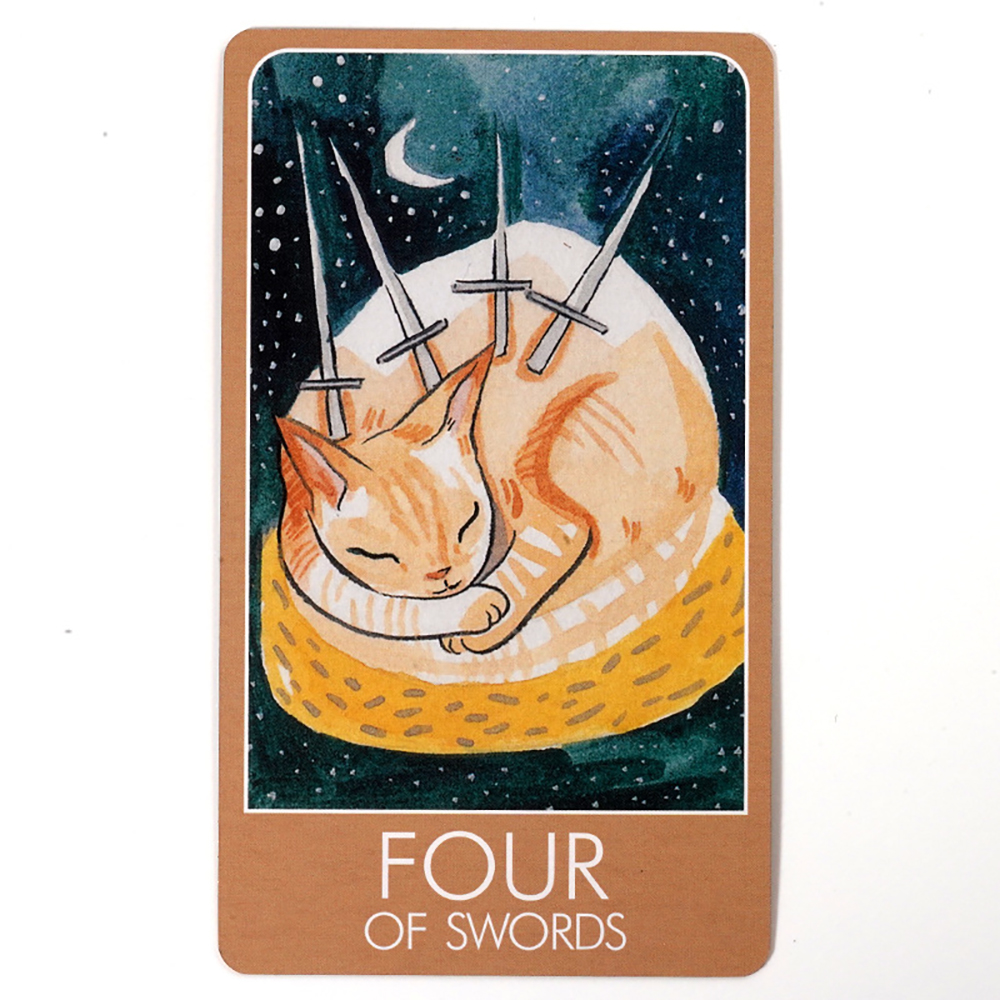 [Mạ Cạnh Size Gốc] Bộ Bài Tarot Cats 78 Lá Bài 7x12 Cm Đá Thanh Tẩy