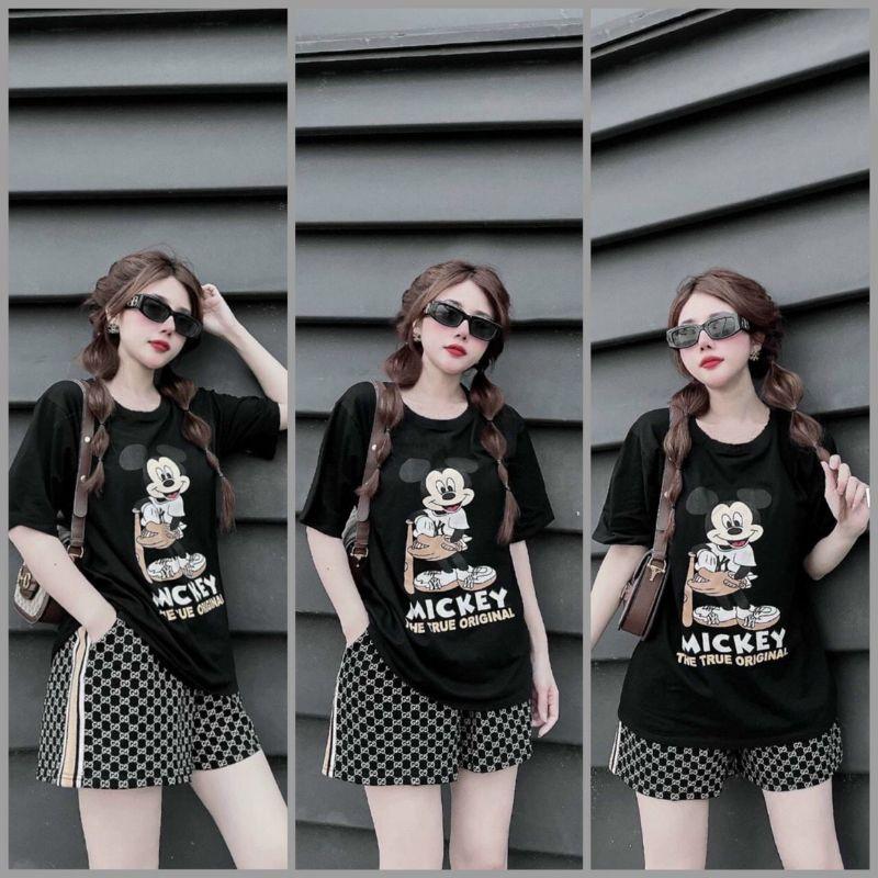 Bộ đồ sort nữ thêu họa tiết hoạt hình kute HÀNG CHUẨN SHOP