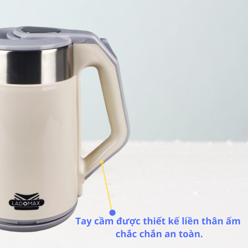 Ấm siêu tốc ladomax HA-886-ấm đun nước siêu tốc inox 2 lớp-tự ngắt điện khi sôi-chống cháy-bảo hành 12 tháng-