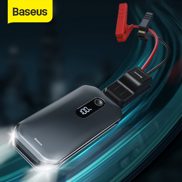 Bộ cứu hộ oto Baseus dung lượng 12000mAh công suất 1000A kiêm pin sạc dự phòng tích hợp màn hình kỹ thuật số