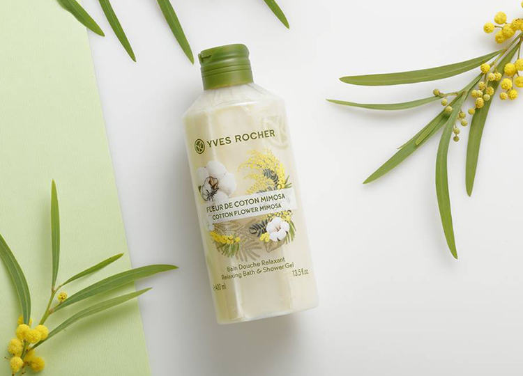 Sữa Tắm Yves Rocher Cotton Flower Mimosa Relaxing Bath &amp; Shower Gel (400ml)