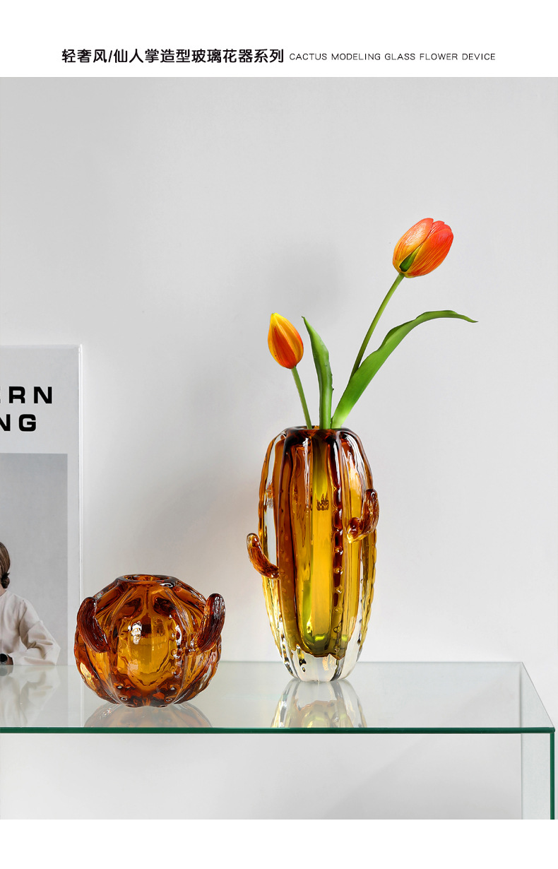 Cặp Bình Cắm Hoa Dáng Xương Rồng Bocasilat 2 Sets Cổ Điển Sang Trọng Cao Cấp Kiểu Châu Âu DECOR LUXURY - Hàng Nhập Khẩu