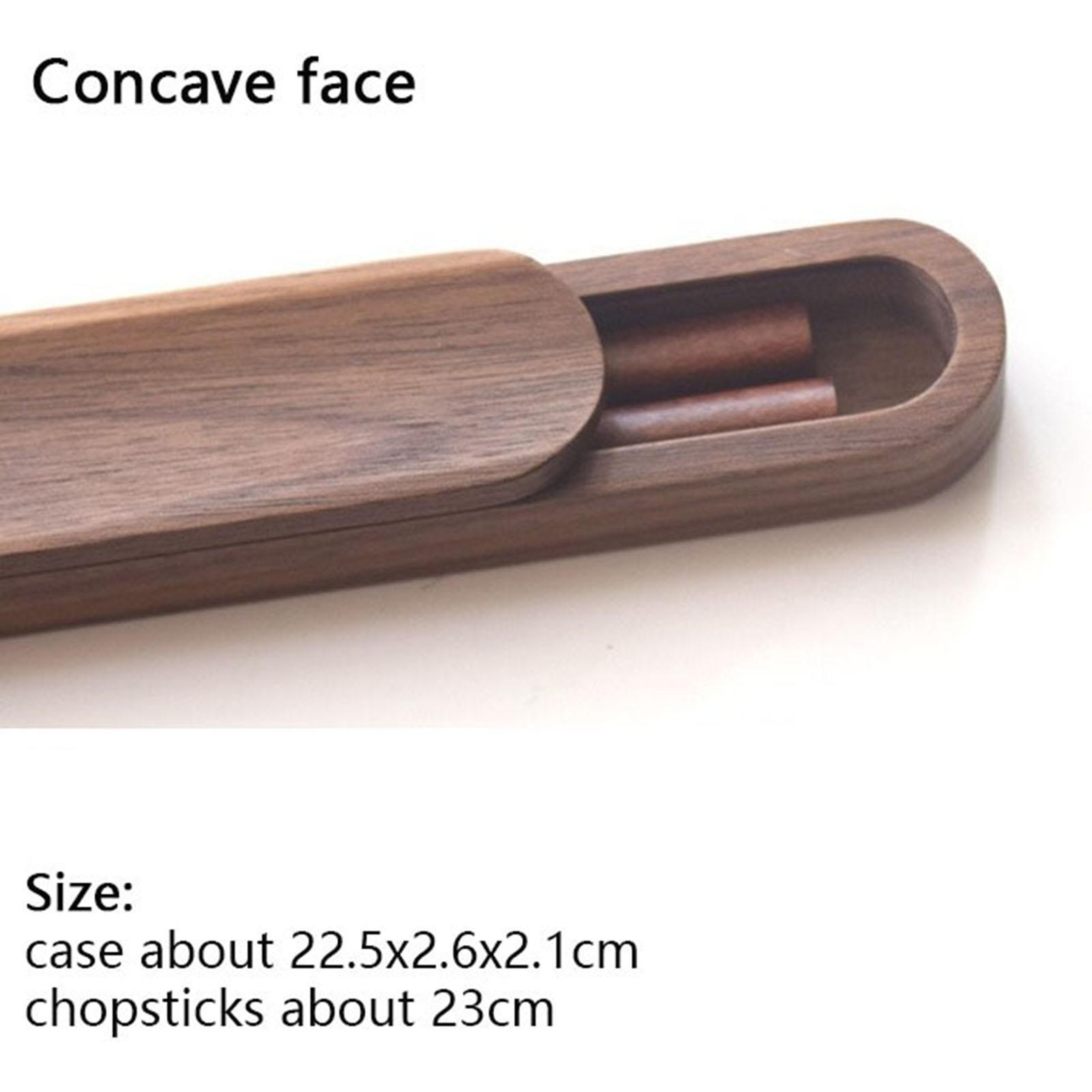 Portable Outdoor Travel Tableware Walnut Solid Wood Chopsticks with Box Case