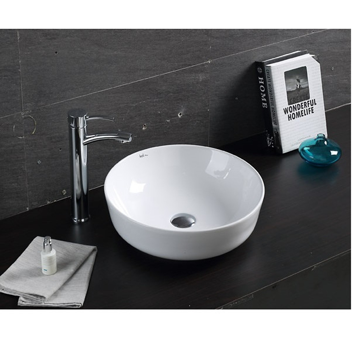 CHẬU LAVABO ĐẶT BÀN HÌNH TRÒN CAO CẤP