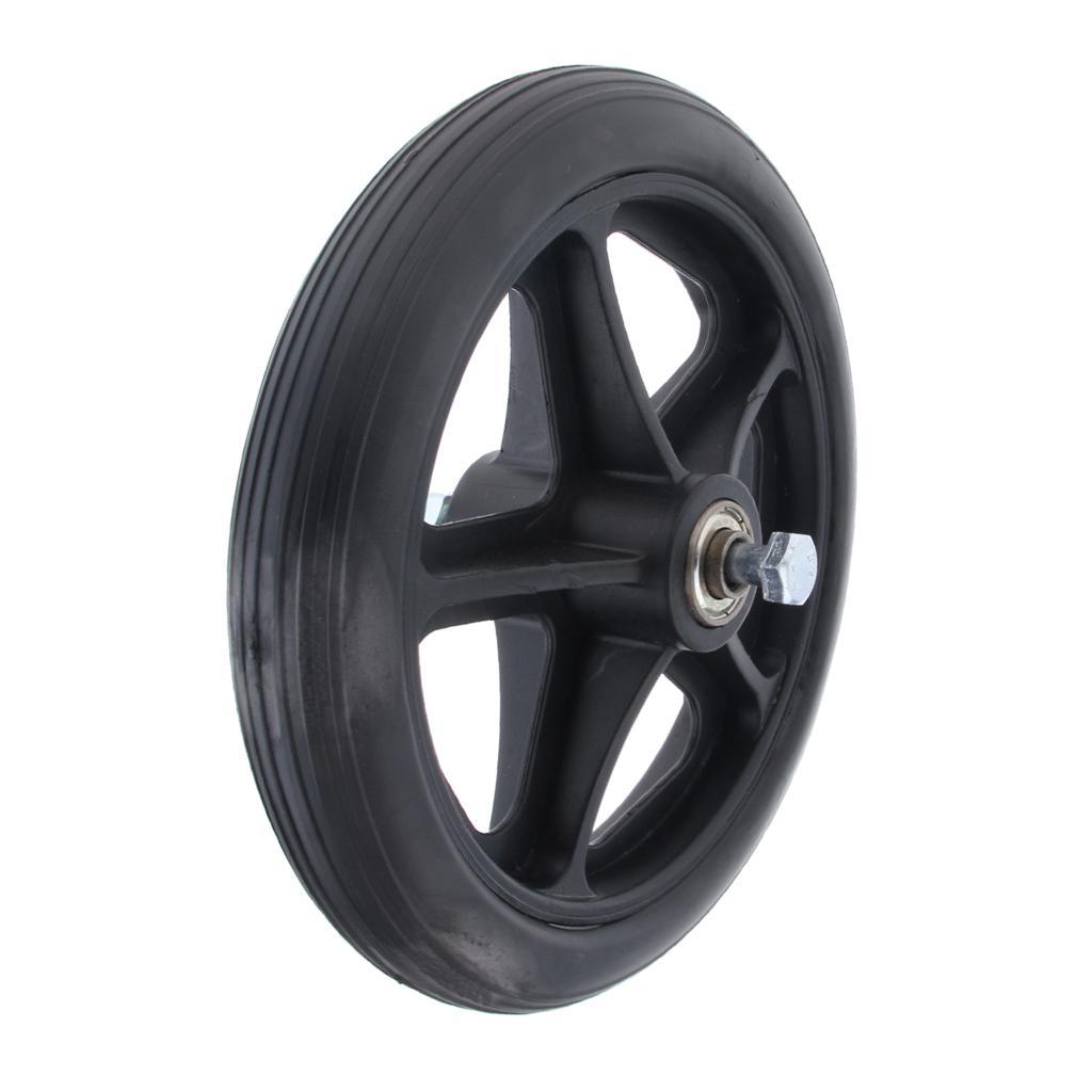 2pcs Wheelchair Front Castor Wheels Replacement Part Black 7 inch 5 Spoke