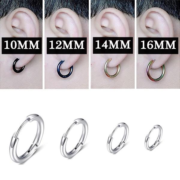 1 Chiếc Bông Tai Khoen Tròn Bằng Thép Titan Không Gây Dị Ứng Phong Cách Hàn Quốc