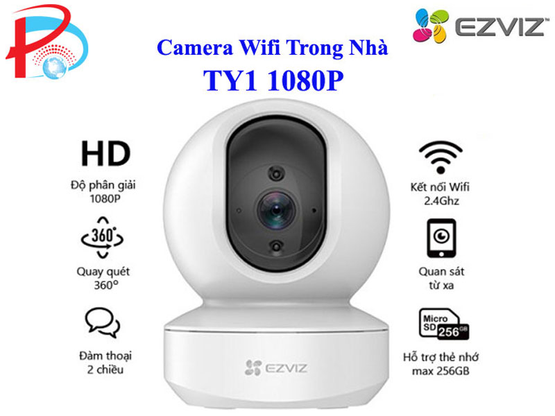 Camera Wifi Trong Nhà EZVIZ TY1 Full HD 1080P Quay Quét 355 độ - Đàm Thoại 2 Chiều - Hàng Chính Hãng