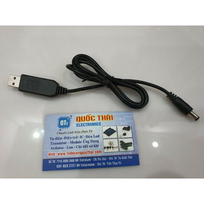 Dây cáp chuyển đổi USB sang DC 2.5 (5v lên 12vdc)