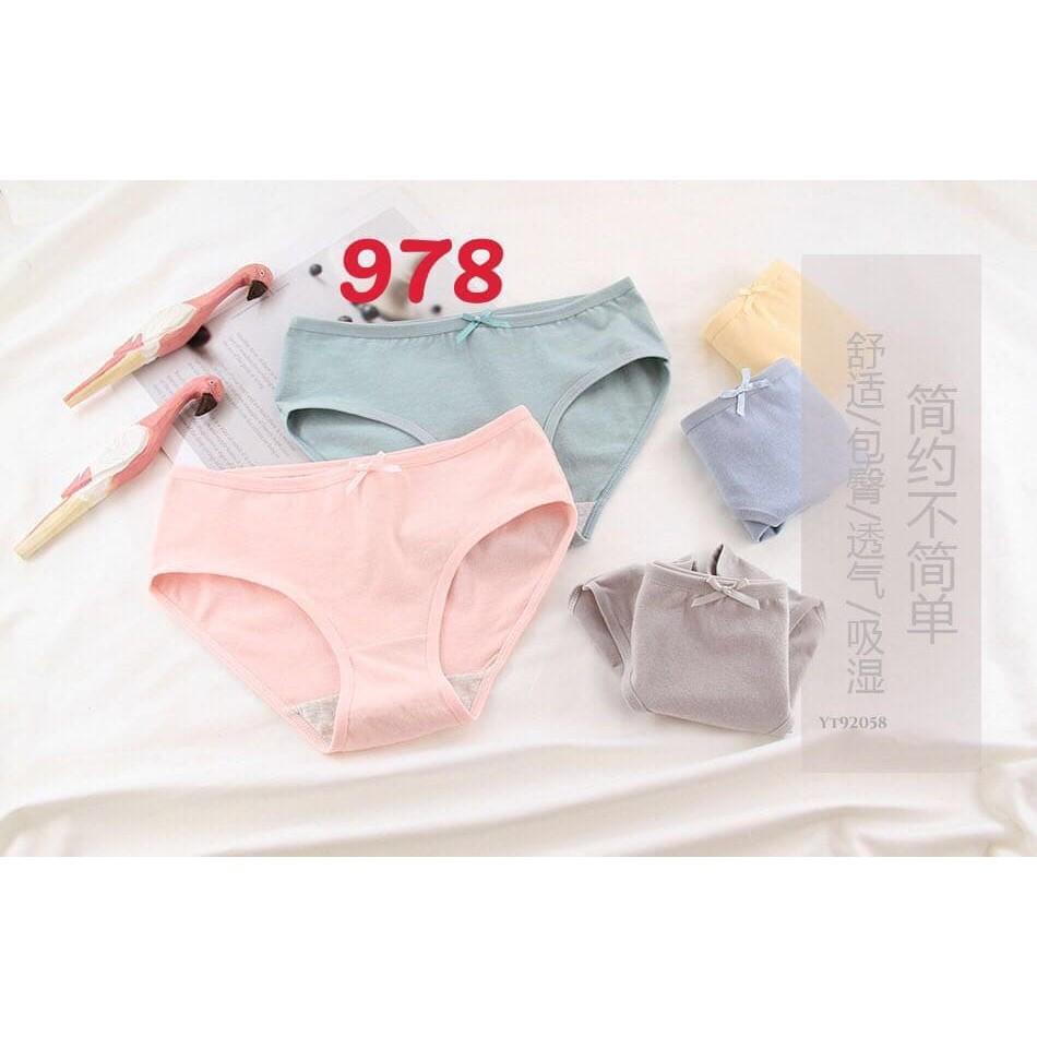 Quần lót cotton đính nơ hoa